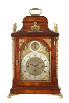 CHARLES MORGAN, LONDON. NO. 2680. A GEORGE III QUARTER CHIMING VERGE BRACKET CLOCK WITH CALENDAR AND