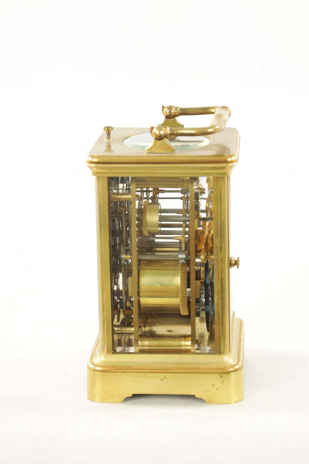 A LATE 19TH CENTURY FRENCH BRASS CASED GRAND SONNERIE CARRIAGE CLOCK - Image 11 of 15