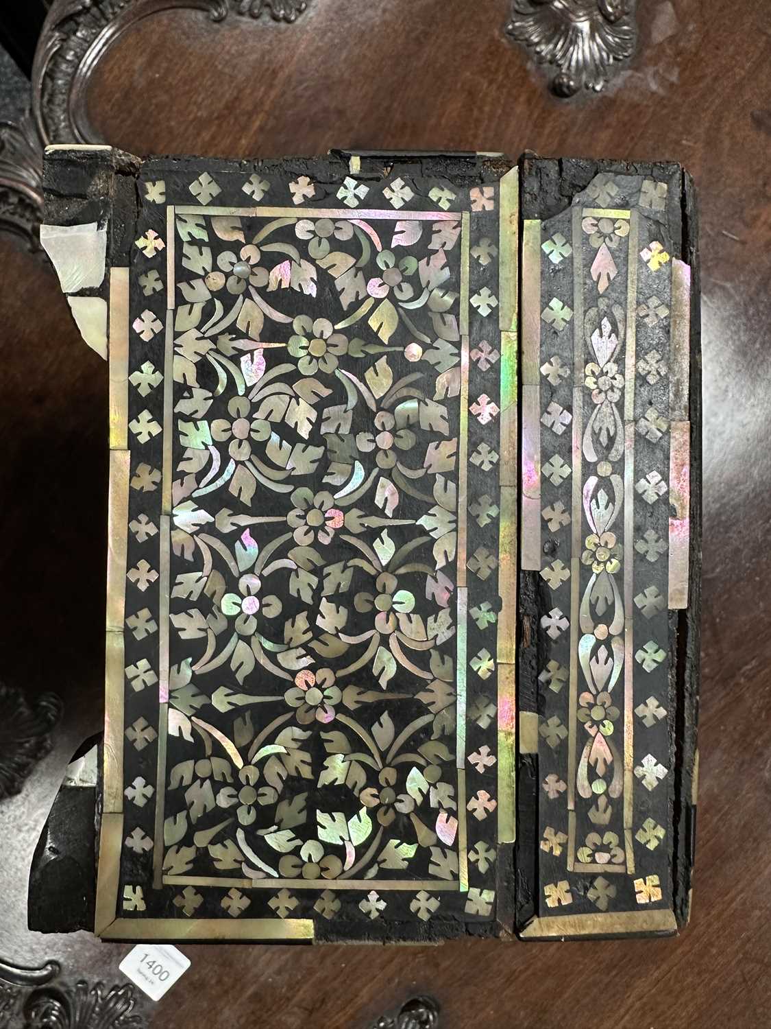 A RARE 17TH/18TH CENTURY INDO PORTUGUESE INLAID CASKET - Image 11 of 13