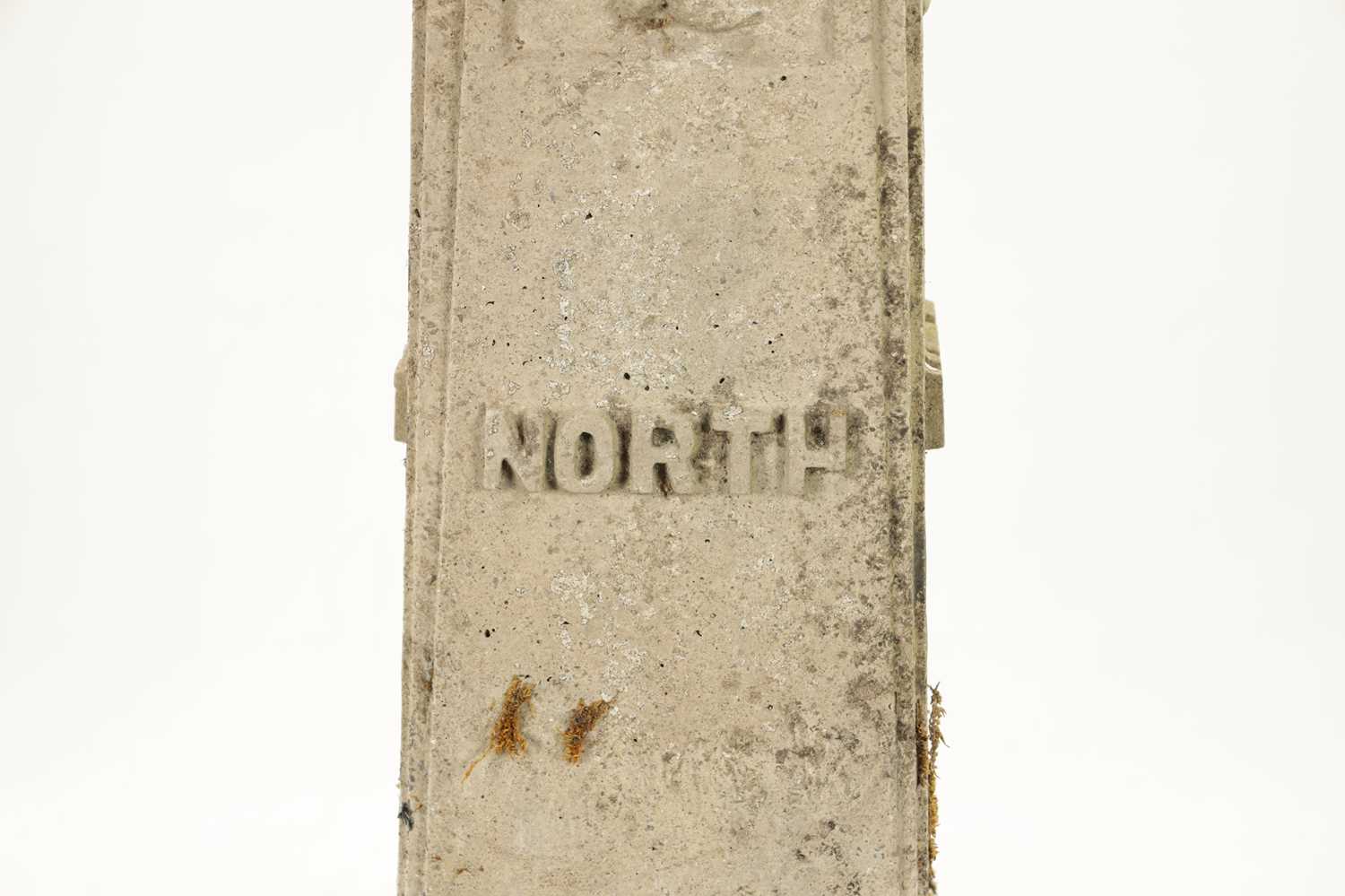AN EARLY 18TH CENTURY BRONZE SUNDIAL DATED 1717 RAISED ON AN ARTS AND CRAFTS COMPOSITE STONE BASE - Image 3 of 17