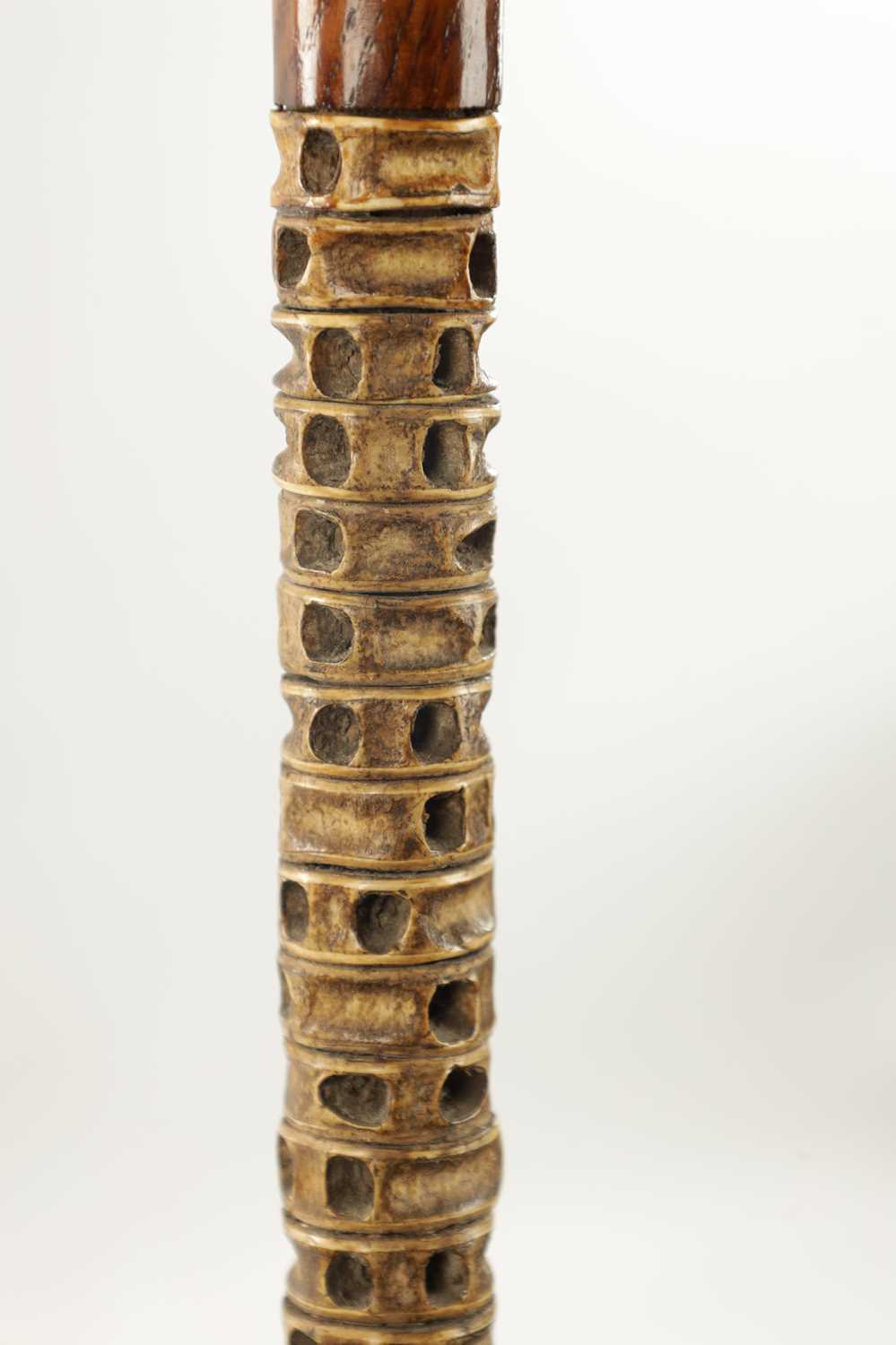 TWO 19TH CENTURY SHARK VERTEBRAE WALKING STICKS - Image 2 of 5