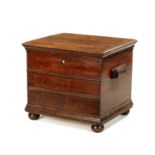 A QUEEN ANNE OAK BOX STOOL