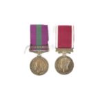 A PAIR OF MEDALS. GVR GERAL SERVICE MEDAL 1918 AND AN ARMY LONG SERVICE AND GOOD CONDUCT MEDAL