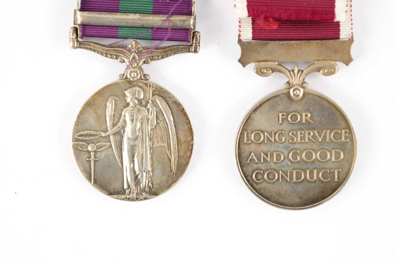 A PAIR OF MEDALS. GVR GERAL SERVICE MEDAL 1918 AND AN ARMY LONG SERVICE AND GOOD CONDUCT MEDAL - Image 5 of 5