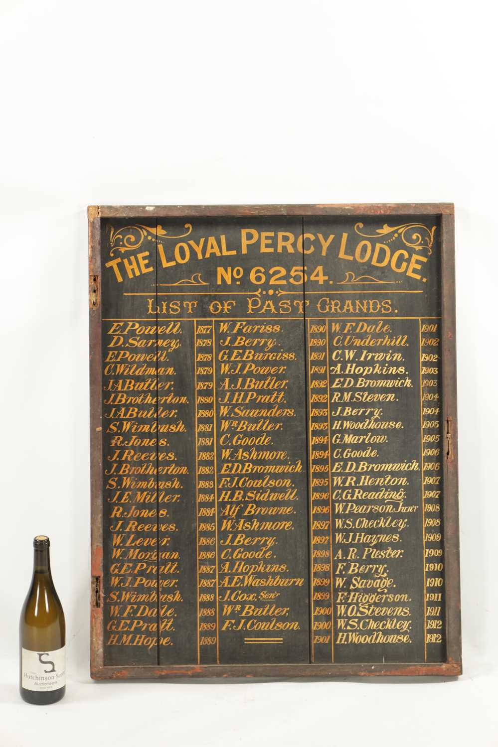 A 19TH CENTURY MASONIC SIGN “THE LOYAL PERCY LODGE, NO. 6254” - Image 2 of 9