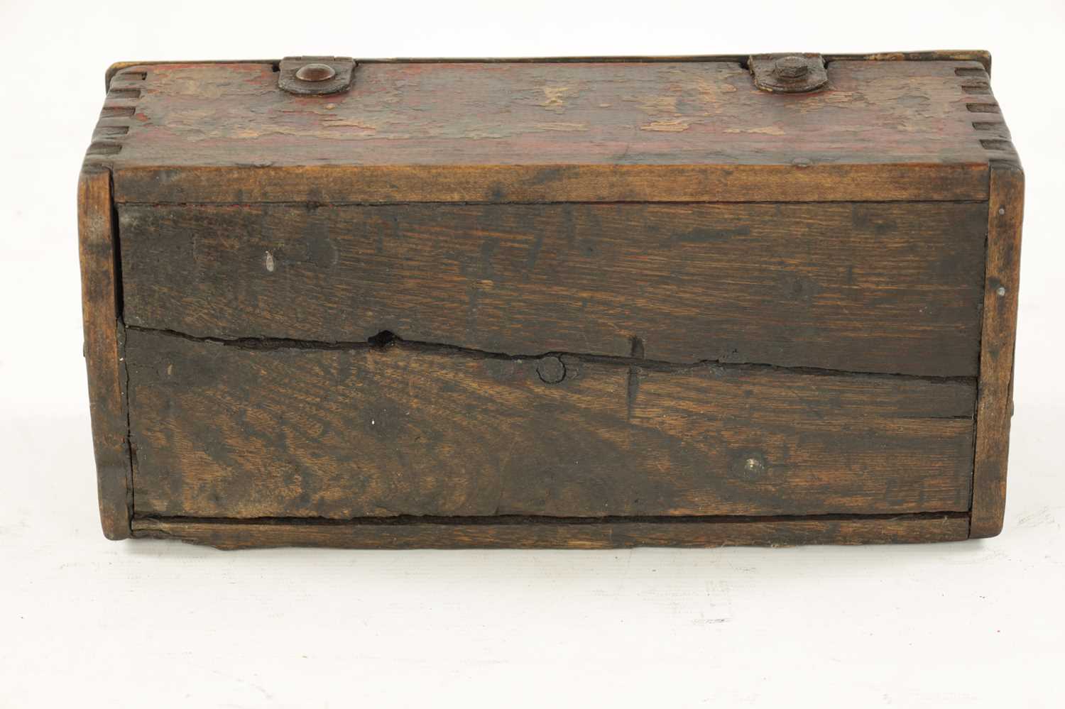 A 19TH CENTURY PAINTED PINE RENT COLLECTOR'S BOX - Image 8 of 8