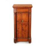AN 18TH CENTURY EMPIRE STYLE YEW-WOOD BEDSIDE CABINET