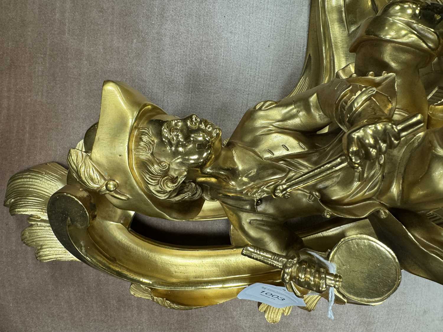 A PAIR OF 19TH CENTURY GILT ORMOLU CHENETS OF ROCOCO CHIPPENDALE DESIGN - Image 15 of 19
