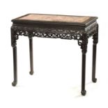 A 19TH CENTURY CHINESE HARDWOOD ALTAR TABLE