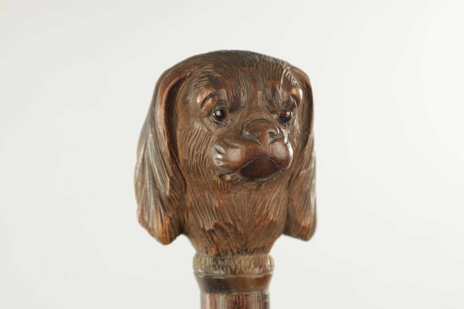 TWO LATE 19TH CENTURY CARVED DOG'S HEAD WALKING STICKS - Image 2 of 5