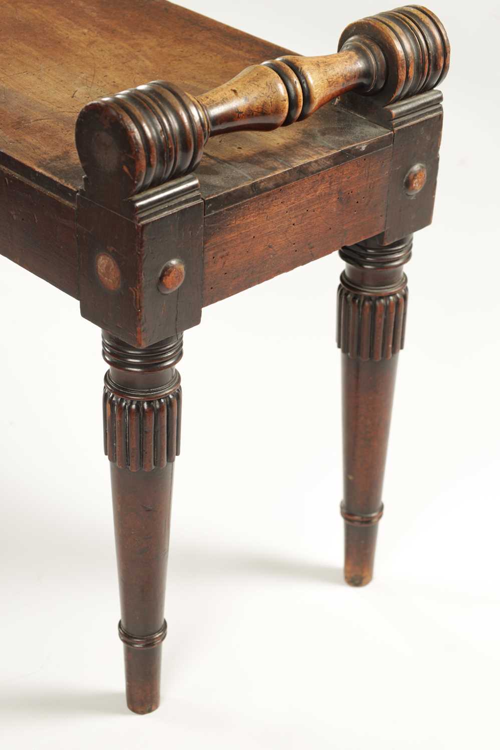 A WILLIAM IV MAHOGANY HALL BENCH OF LARGE SIZE - Image 5 of 10