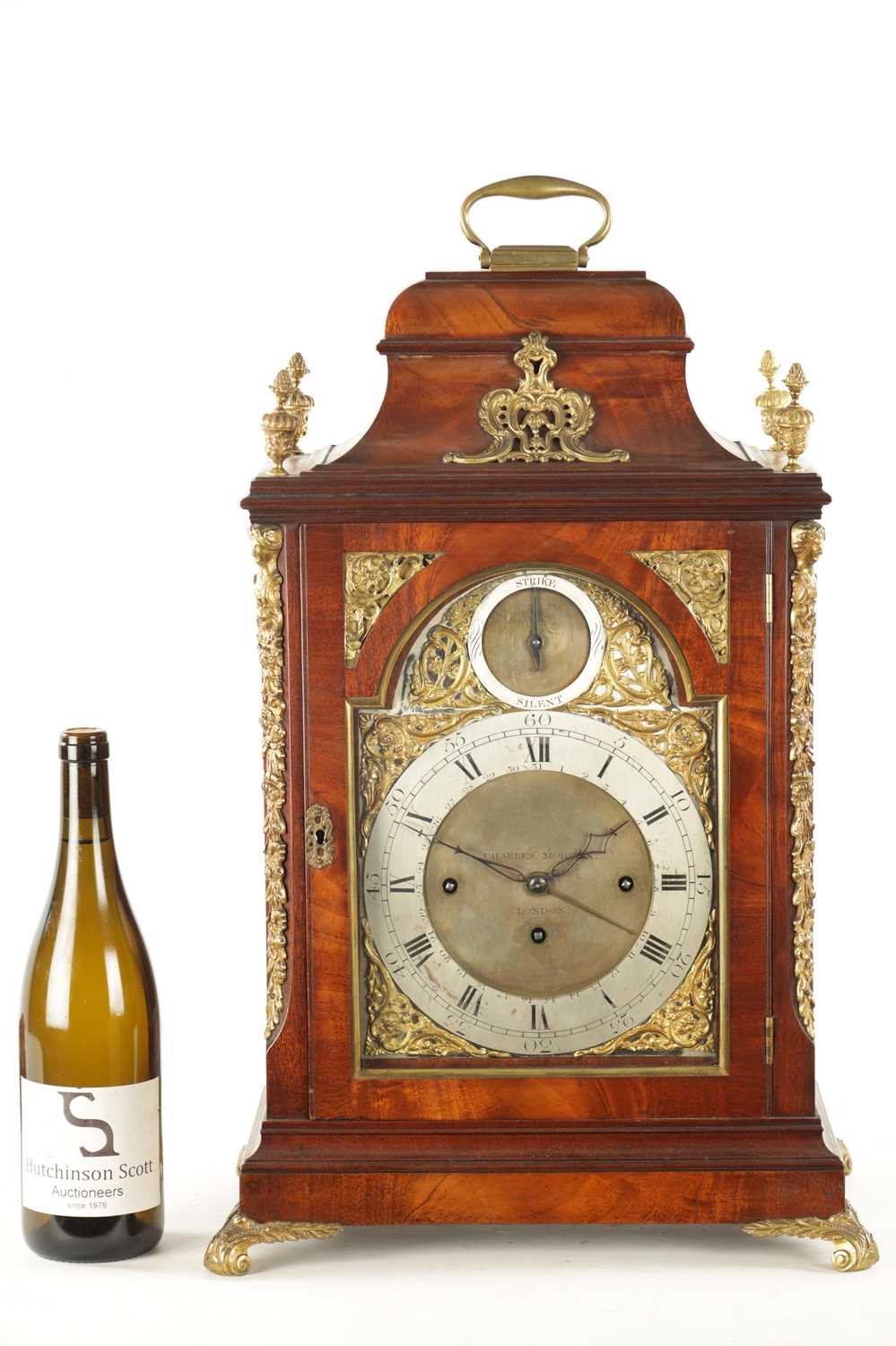 CHARLES MORGAN, LONDON. NO. 2680. A GEORGE III QUARTER CHIMING VERGE BRACKET CLOCK WITH CALENDAR AND - Image 2 of 14