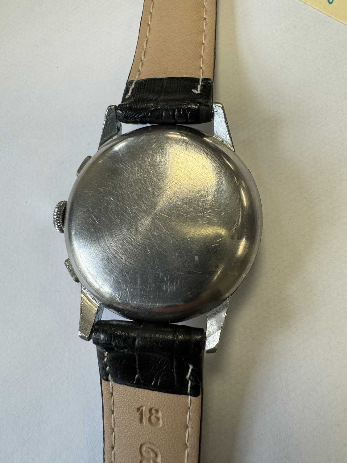 A GENTLEMAN’S 1960’S STEEL-CASED HUGEX CHRONOGRAPH WRISTWATCH - Image 6 of 6