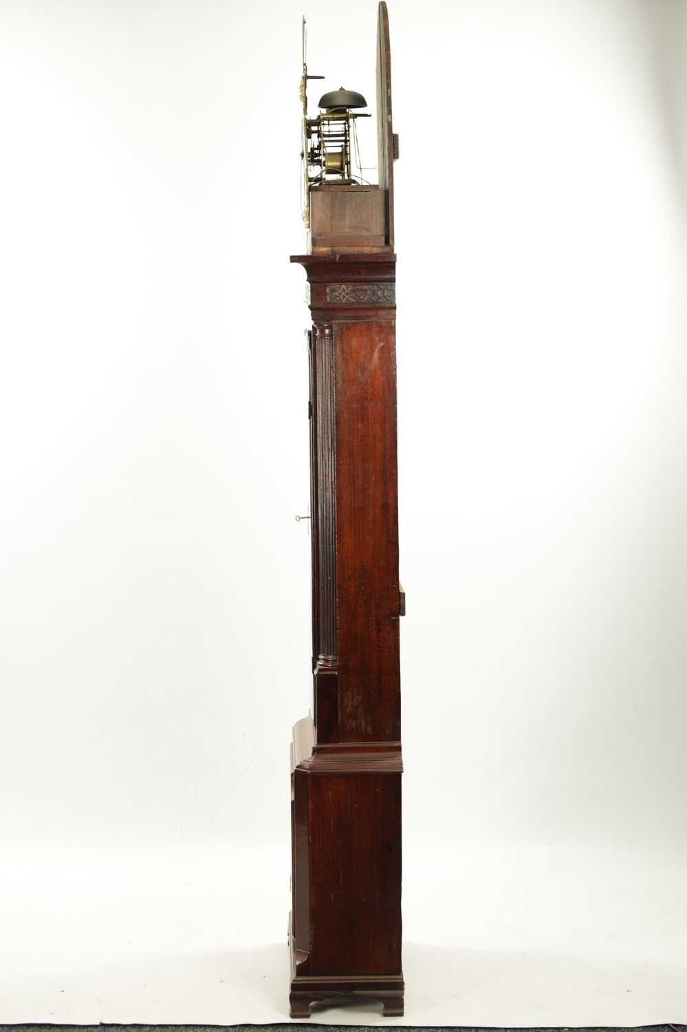 JOHN WYKE, LIVERPOOL. AN EARLY GEORGE III FIGURED MAHOGANY EIGHT DAY LONGCASE CLOCK - Image 6 of 16