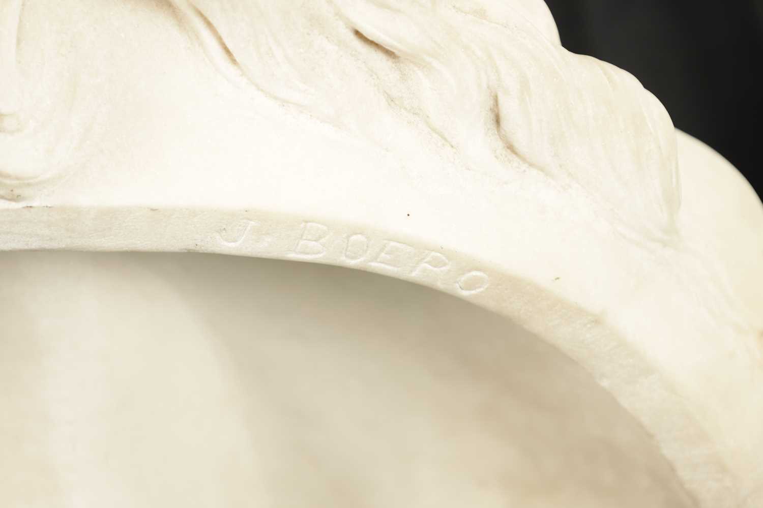 JACQUES BOERO. A 19TH CENTURY CARVED CARRERA MARBLE ITALIAN BUST - Image 5 of 5