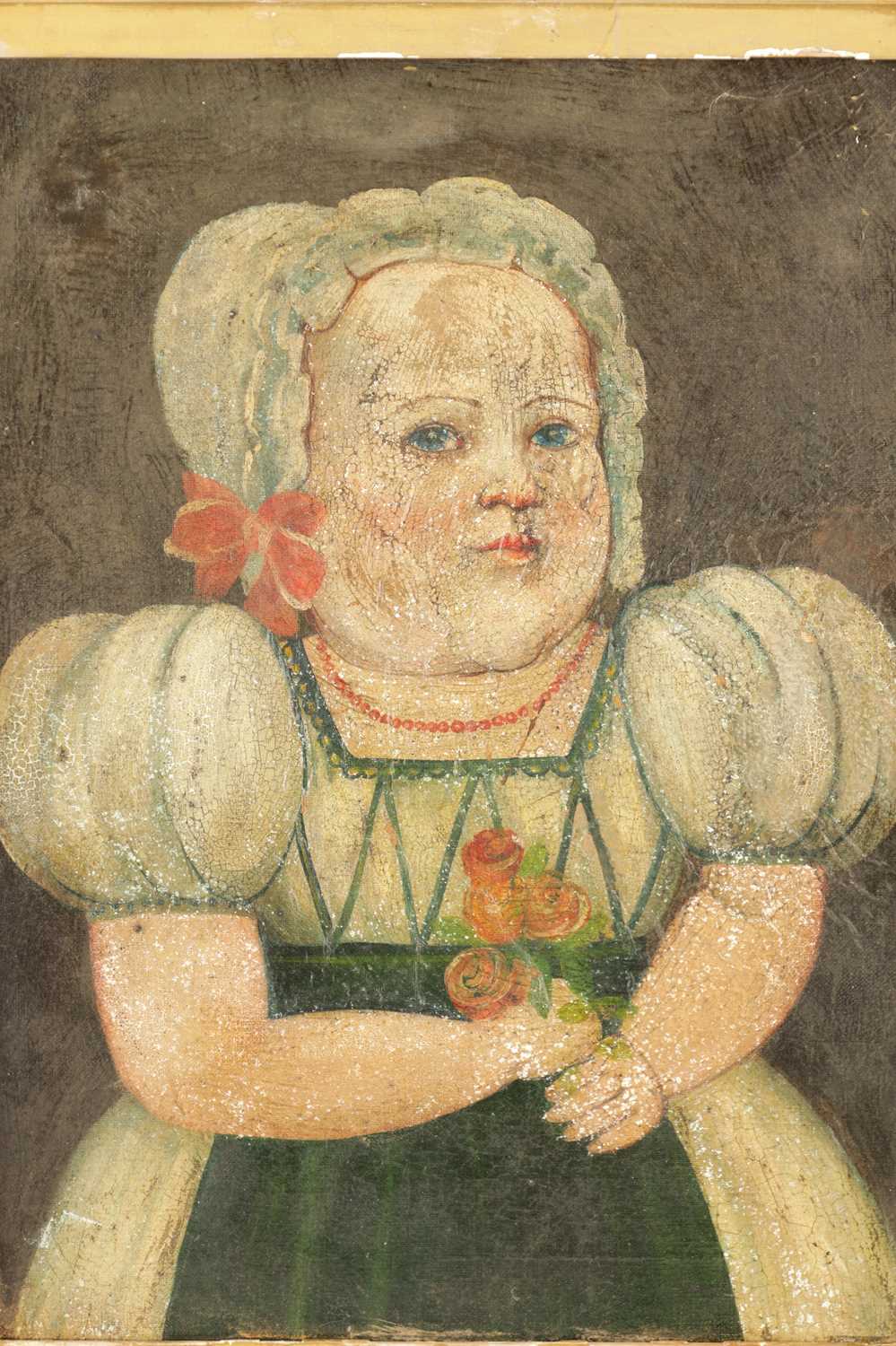 A 19TH / 18TH CENTURY PRIMITIVE OIL ON CANVAS - Image 3 of 5