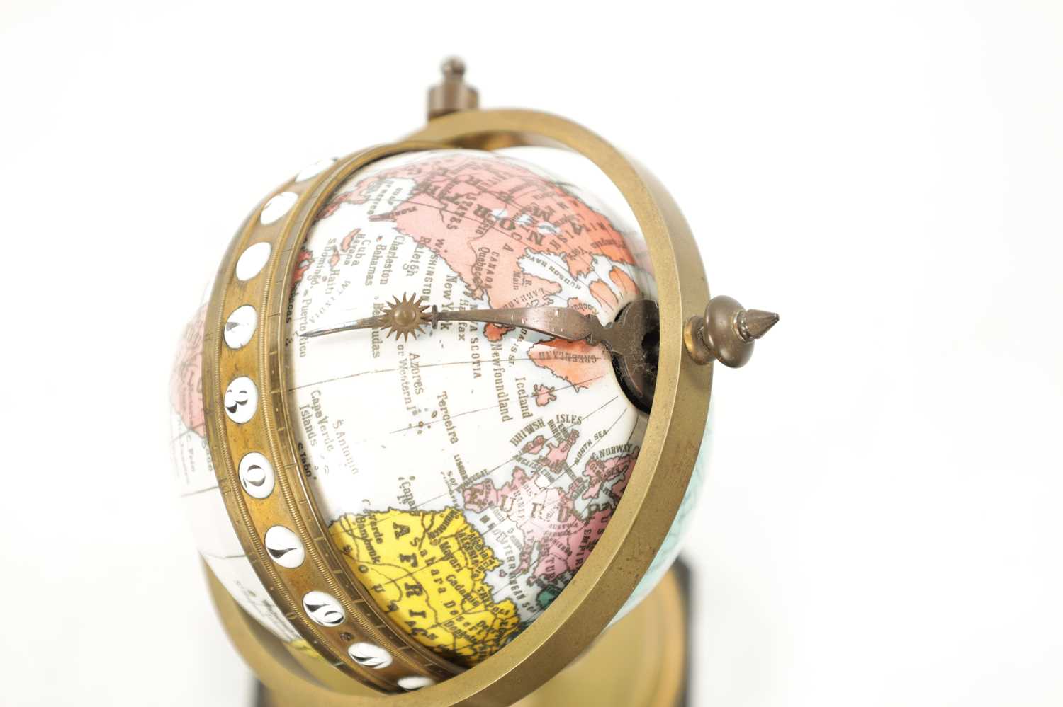 ANTOINE REDIER, PARIS. A LATE 19TH CENTURY ROTATING ENAMEL GLOBE CLOCK - Image 7 of 7