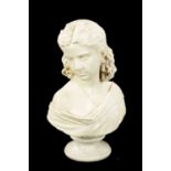 A 19TH CENTURY CARVED CARRERA MARBLE ITALIAN BUST