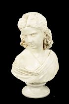 A 19TH CENTURY CARVED CARRERA MARBLE ITALIAN BUST