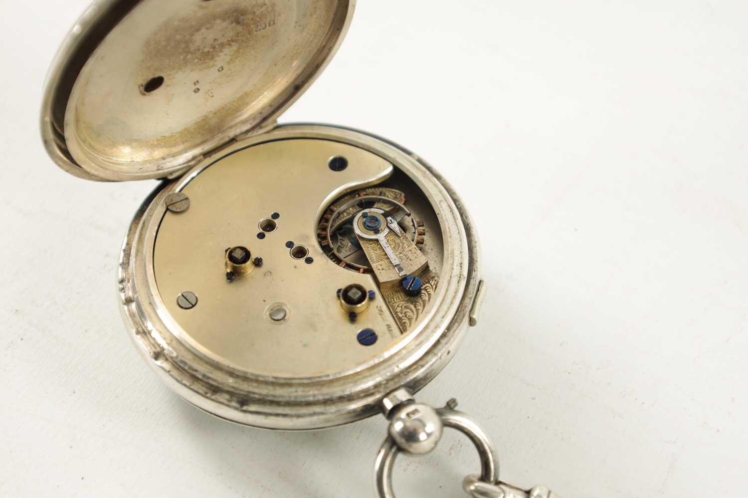 A LARGE LATE 19TH CENTURY DOCTORS SILVER POCKET WATCH - Bild 4 aus 7