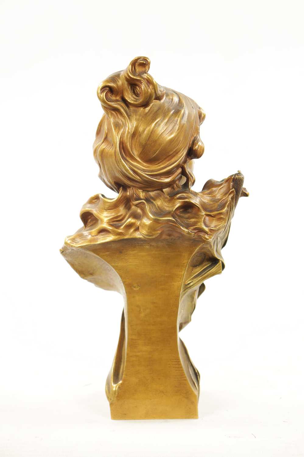 CHARLES JULES LEONARD. A FRENCH ART NOUVEAU GILT BRONZE BUST C.1900 - Image 8 of 9