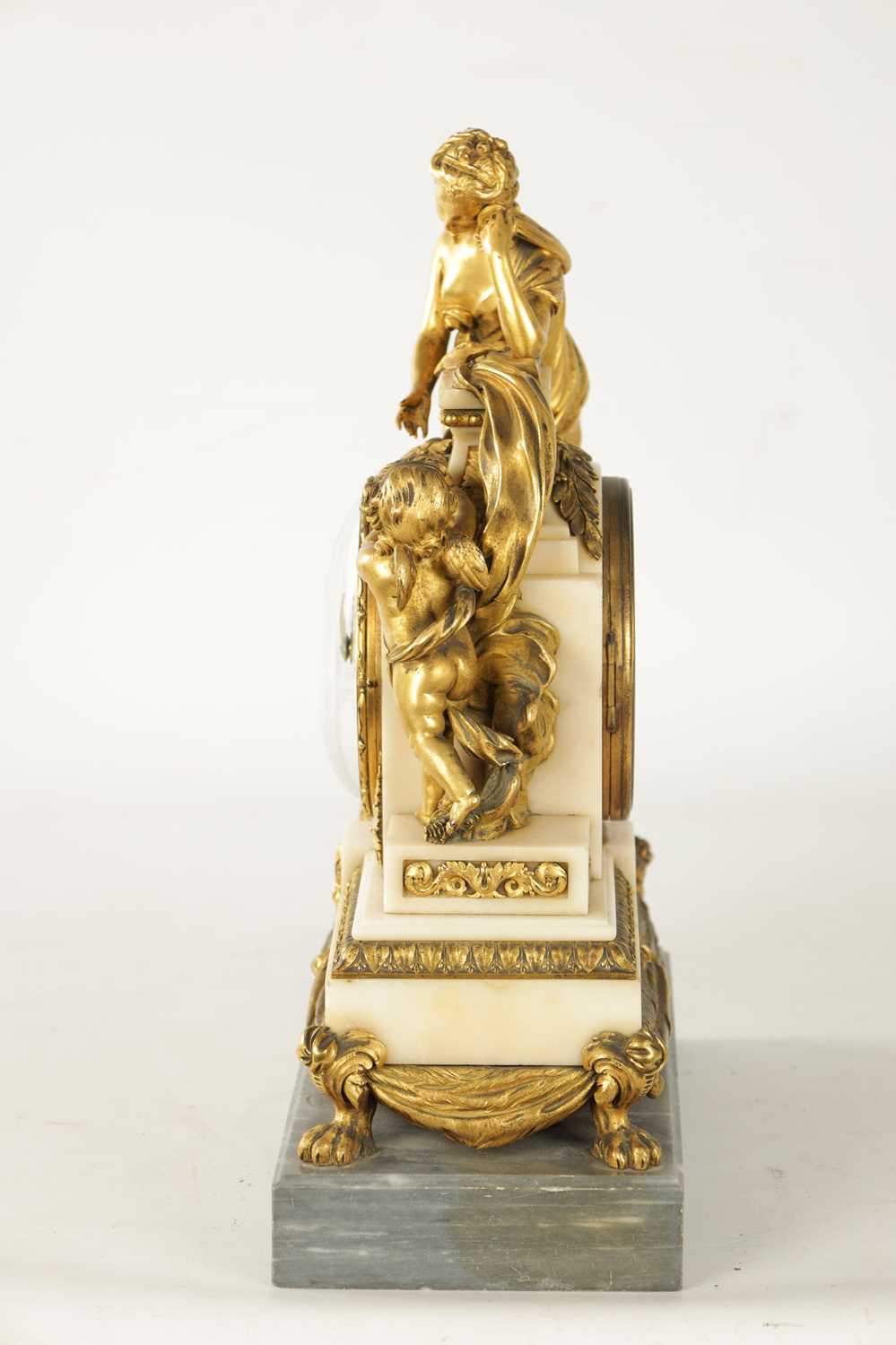 CHARLES LEROY, A PARIS. A FRENCH LOUIS XVI ORMOLU AND MARBLE FIGURAL MANTEL CLOCK - Image 10 of 11