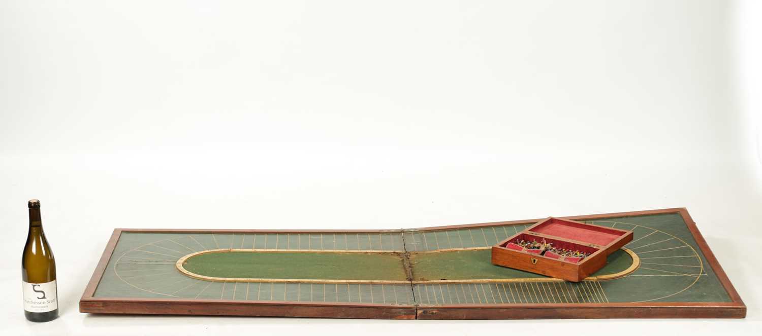 AN EARLY 19TH CENTURY TOTOPOLY RACING BOARD AND BOX OF LEAD HORSES - Image 2 of 5