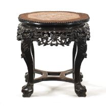 A 19TH CENTURY CHINESE HARDWOOD JARDINIERE STAND