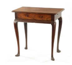 A GEORGE II FIGURED MAHOGANY SIDE TABLE