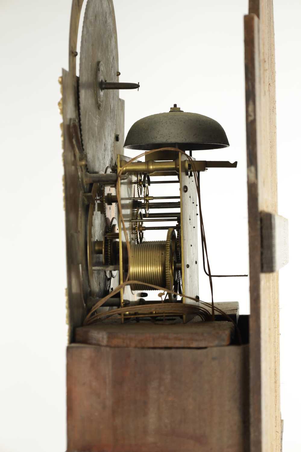 JOHN WYKE, LIVERPOOL. AN EARLY GEORGE III FIGURED MAHOGANY EIGHT DAY LONGCASE CLOCK - Image 7 of 16