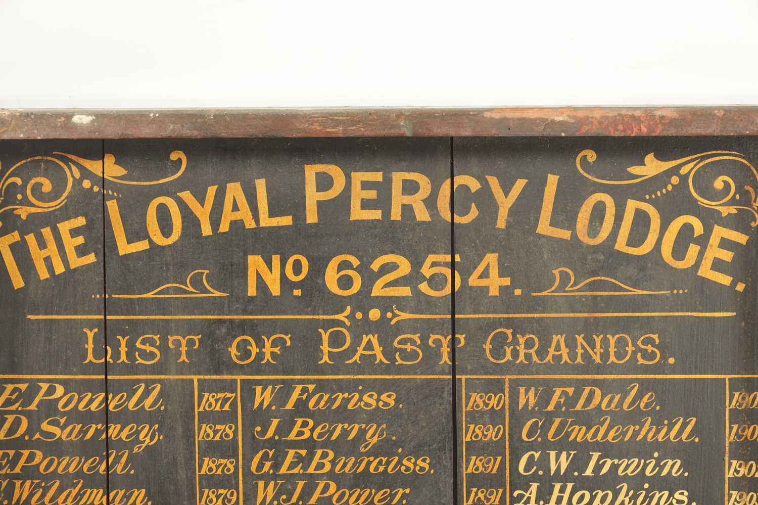 A 19TH CENTURY MASONIC SIGN “THE LOYAL PERCY LODGE, NO. 6254” - Image 4 of 9