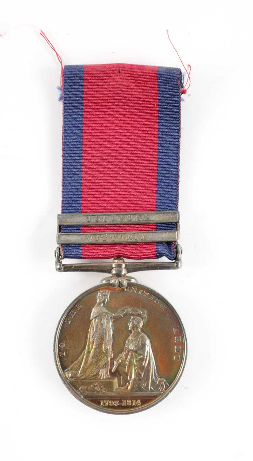 A MILITARY GENERAL SERVICE MEDAL 1793-1814 WITH TWO CLASPS