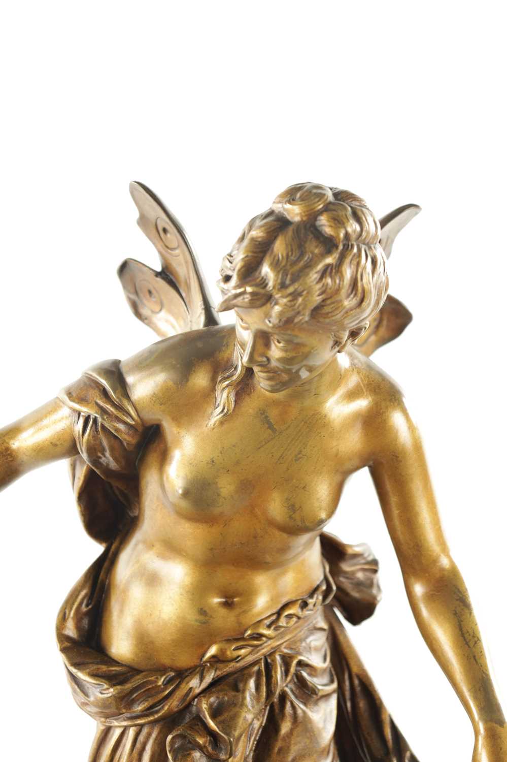 JEAN BULIO (FRENCH 1827 - 1911) A 19TH CENTURY GILT BRONZE FIGURE DEPICTING ‘PSYCHE AND LOVE’ - Image 4 of 8