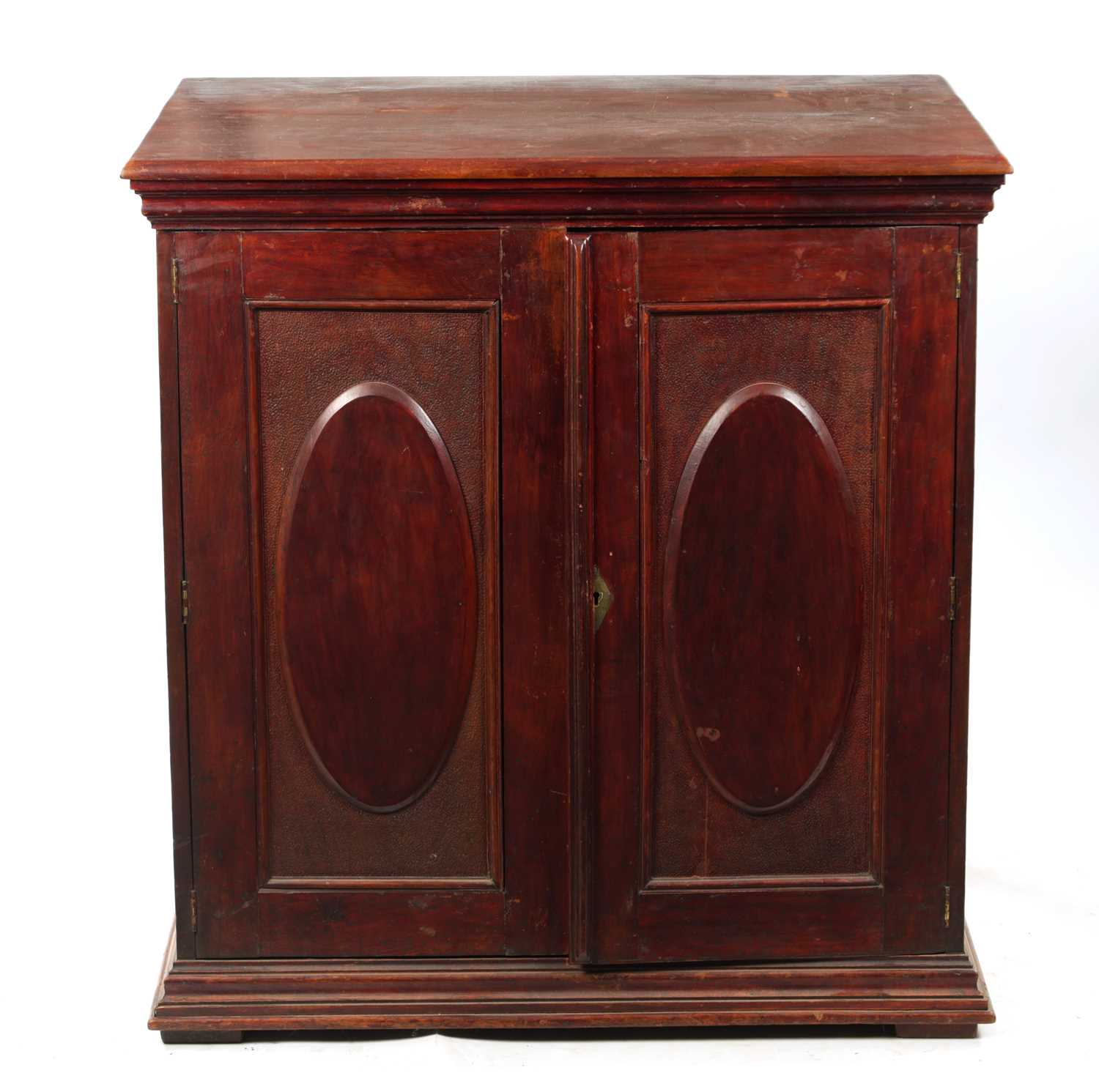 A LATE 19TH CENTURY SCUMBLED PINE COLLECTORS CABINET