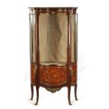 A 19TH CENTURY MARQUETRY INLAID ROSEWOOD RENE MARTIN DISPLAY CABINET / VITRENE