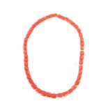 A VINTAGE LARGE CORAL BEAD NECKLACE