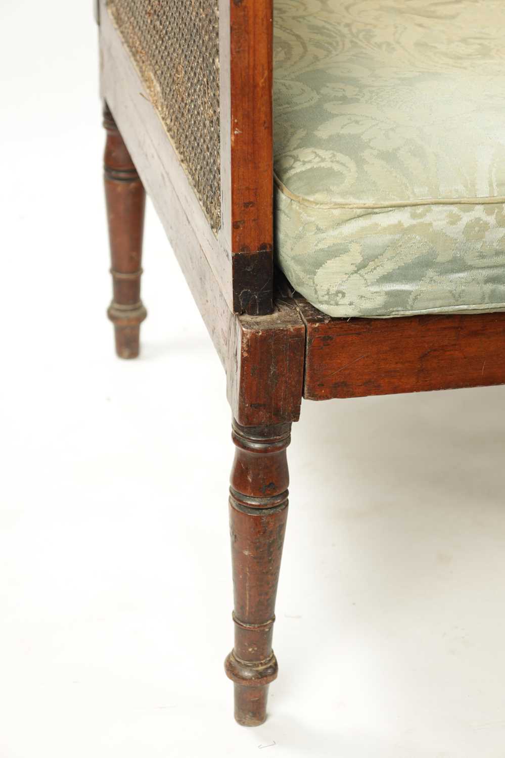 AN UNUSUAL REGENCY CAMPHOR WOOD CAMPAIGN SETTEE - Image 6 of 16