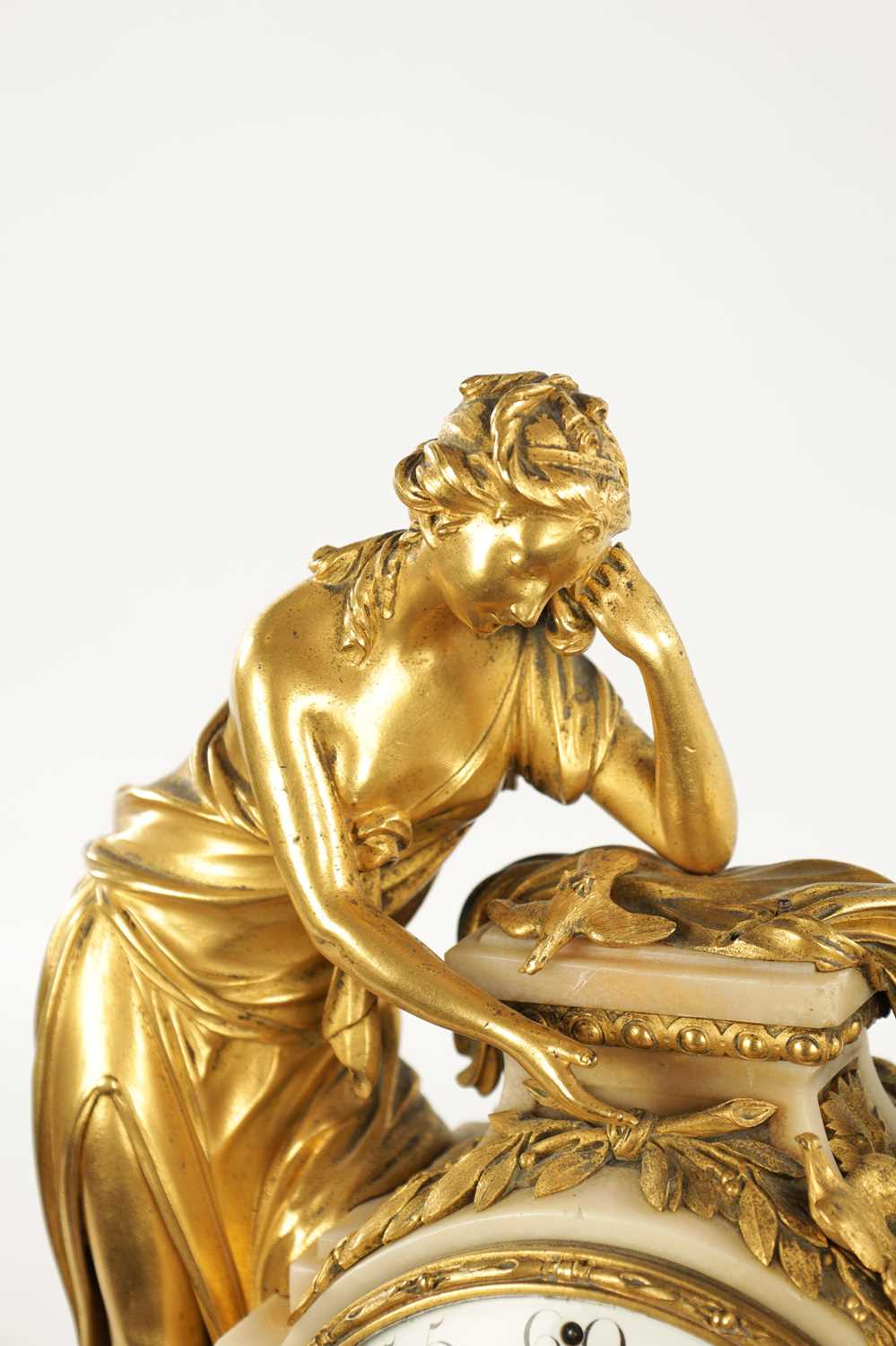 CHARLES LEROY, A PARIS. A FRENCH LOUIS XVI ORMOLU AND MARBLE FIGURAL MANTEL CLOCK - Image 3 of 11