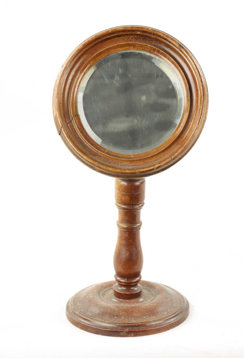 A 19TH CENTURY MAHOGANY ADJUSTABLE SHAVING MIRROR