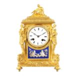 LEROY A PARIS. A 19TH CENTURY FRENCH ORMOLU AND PORCELAIN PANELLED MANTEL CLOCK