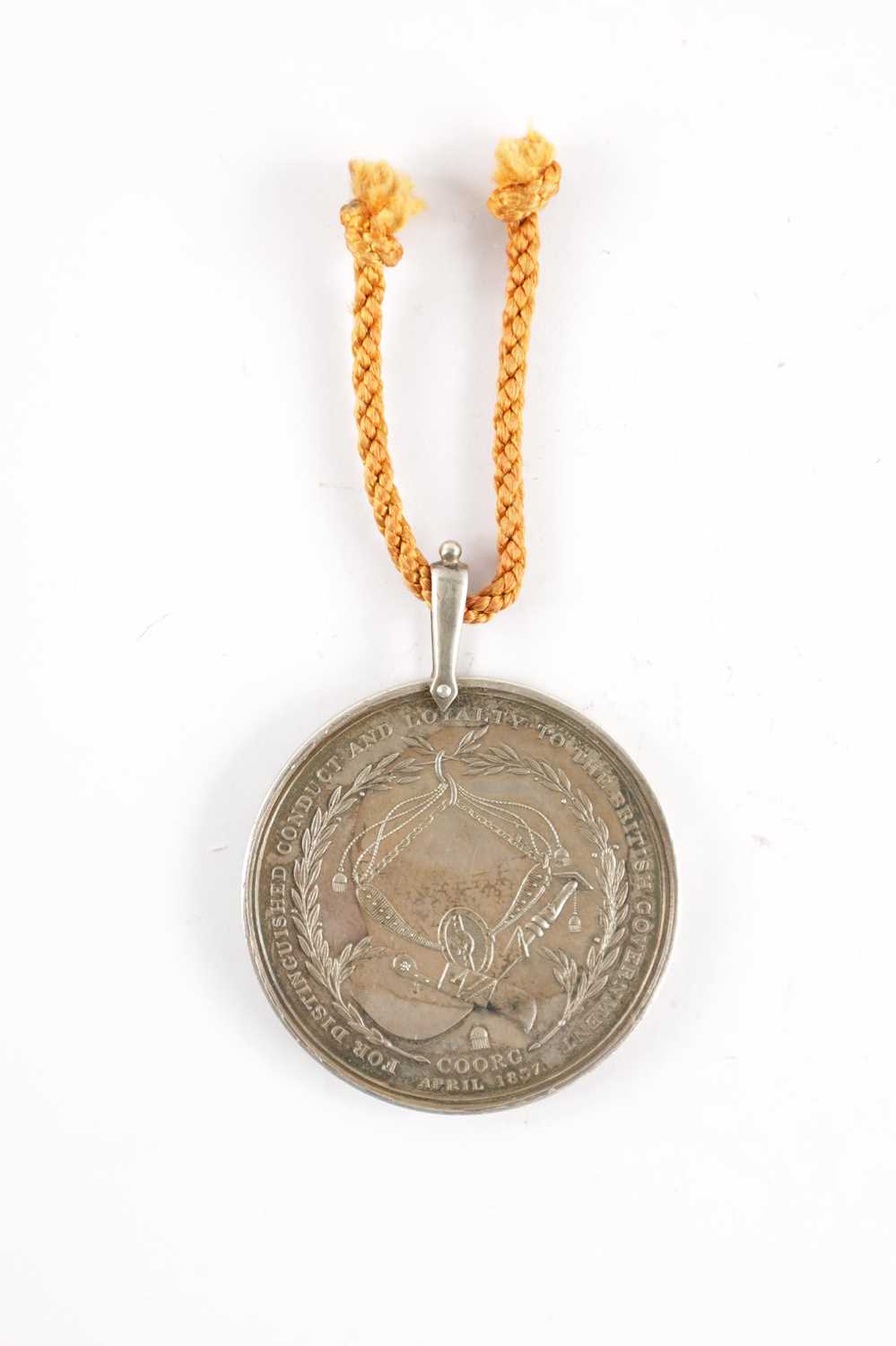 AN HONOURABLE EAST INDIAN COMPANY SILVER MEDAL FOR THE COORG REBELLION 1837 - Image 3 of 4