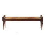 A WILLIAM IV MAHOGANY HALL BENCH OF LARGE SIZE
