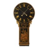 WILLIAM WARIN, THIRSK. A GEORGE III LACQUERED CHINOISERIE TAVERN CLOCK OF SMALL PROPORTIONS