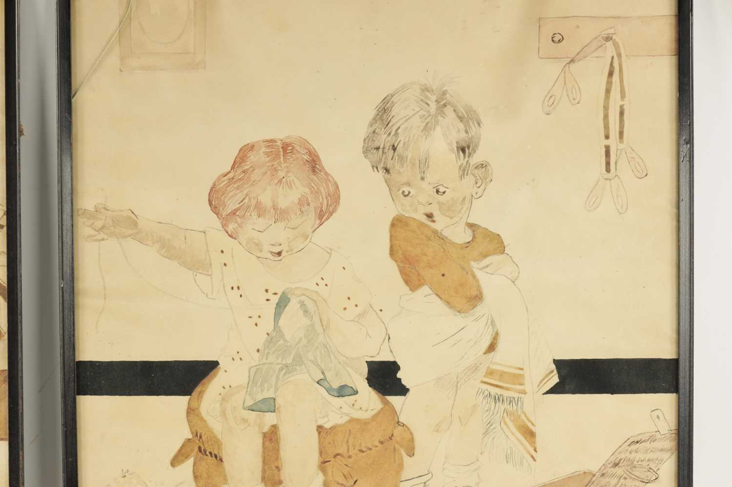 A PAIR OF EARLY 20TH CENTURY WATERCOLOURS OF CHILDREN - Image 6 of 10