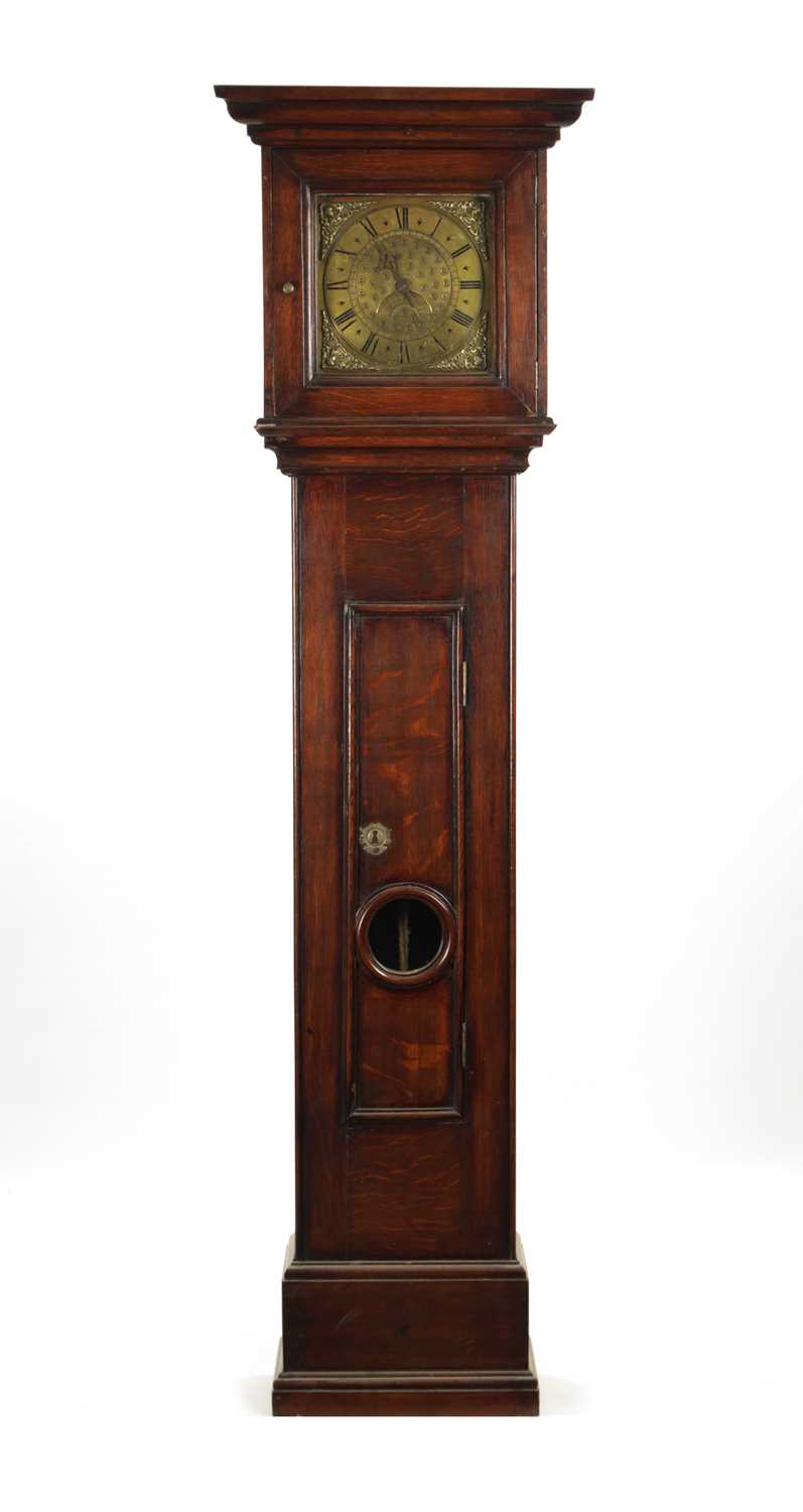 HAVELOCK, GISBROUGH. AN EARLY 18TH CENTURY OAK 30-HOUR LONGCASE CLOCK