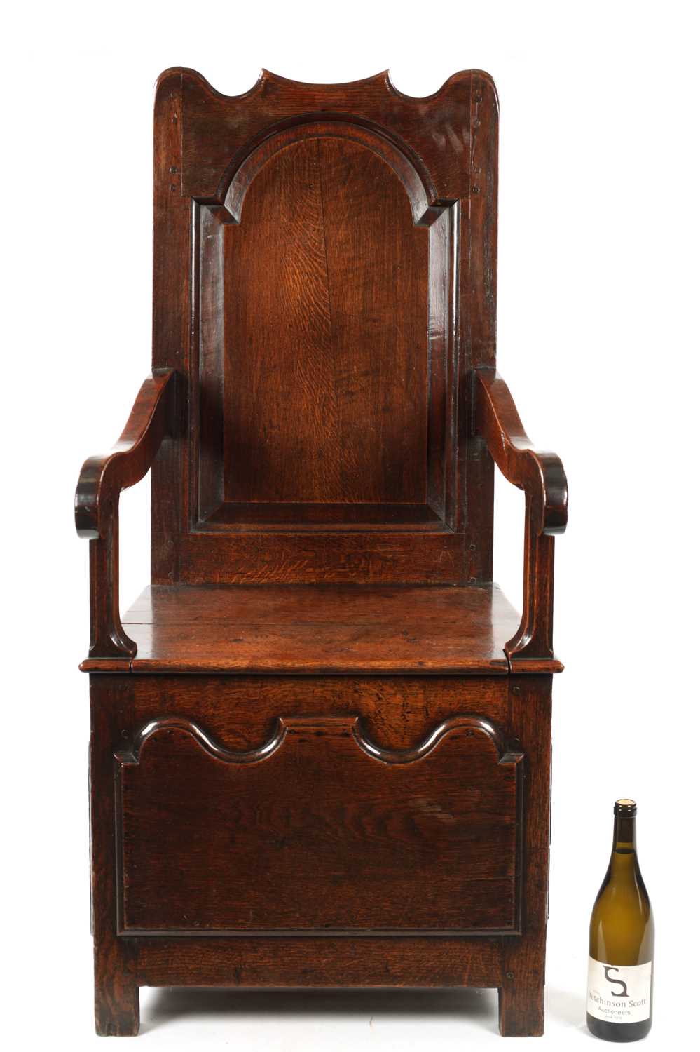 AN EARLY 18TH CENTURY JOINED OAK LAMBING CHAIR - Image 2 of 6