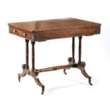 AN UNUSUAL REGENCY MAHOGANY LIBRARY TABLE