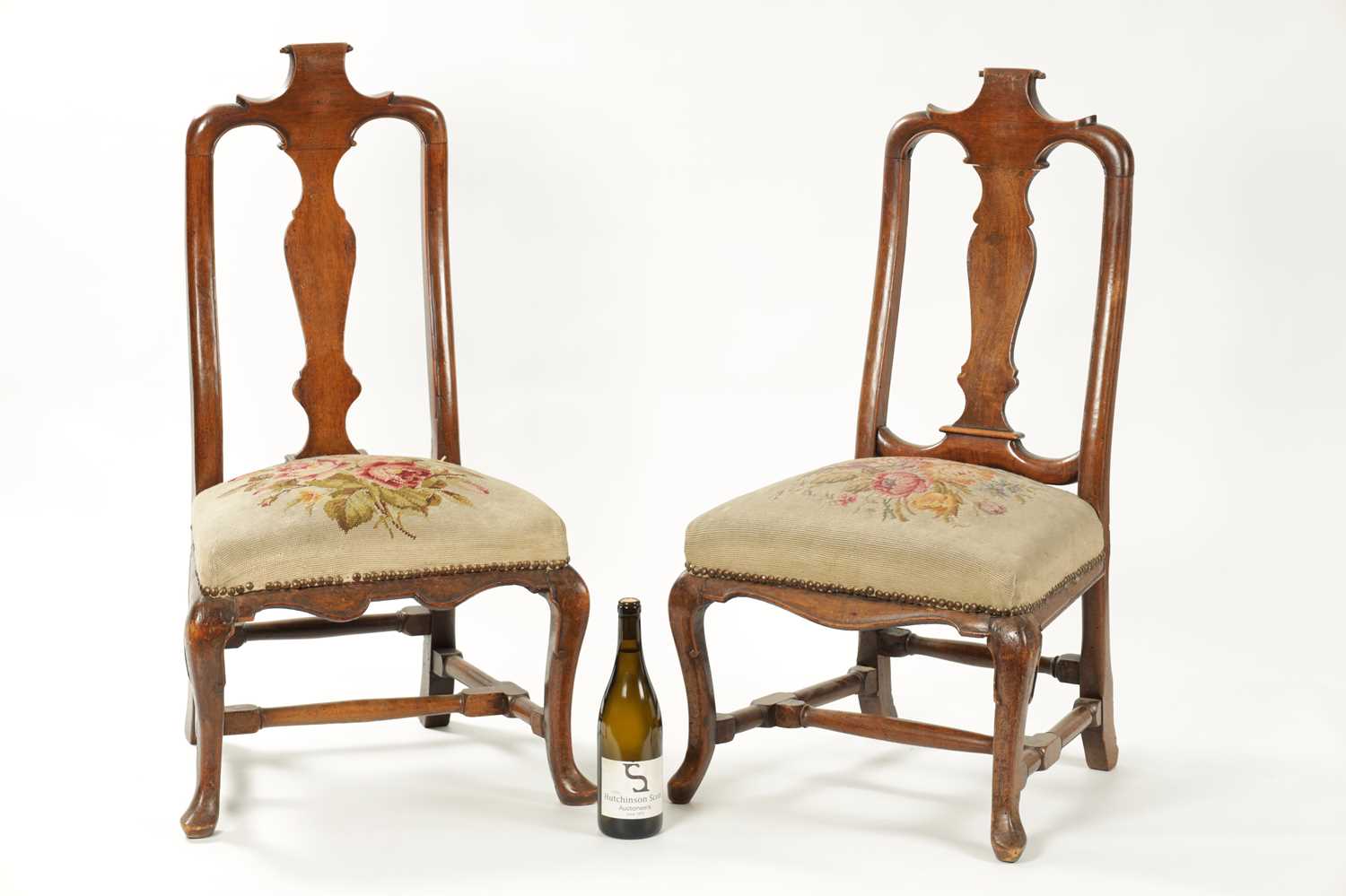 A MATCHED PAIR OF GEORGE I WALNUT SIDE CHAIRS OF SMALL SIZE - Image 2 of 10