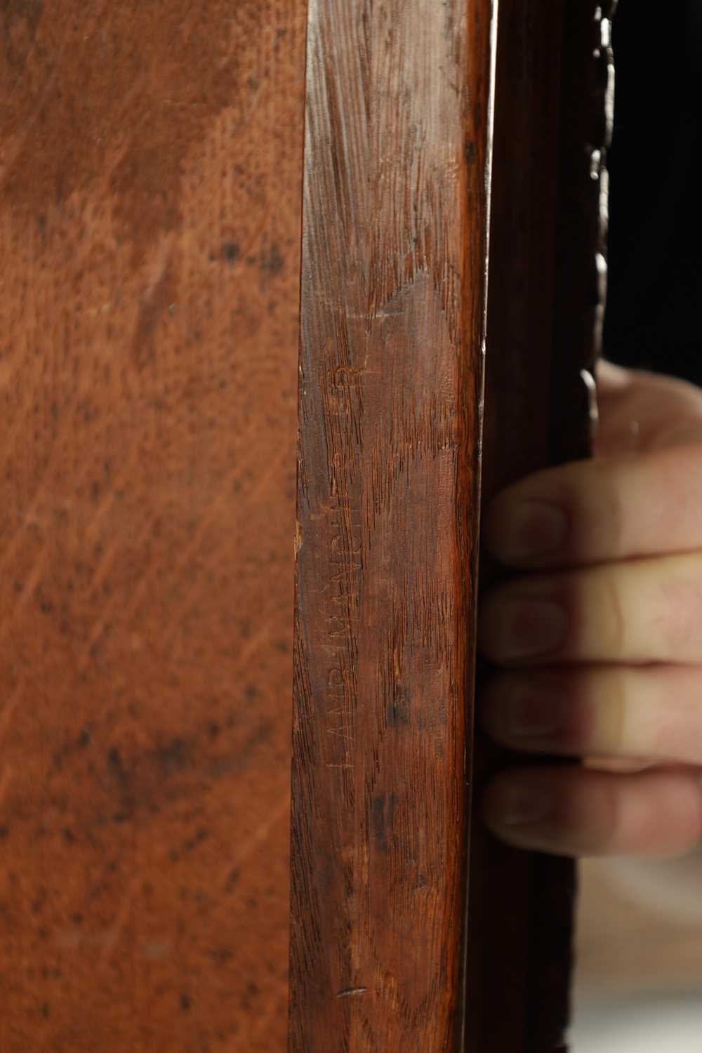 A 19TH CENTURY CARVED AND INLAID OAK LIBRARY TABLE BY LAMB MANCHESTER - Image 8 of 16