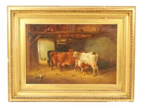 A 19TH CENTURY SIGNED ENGLISH SCHOOL OIL ON CANVAS